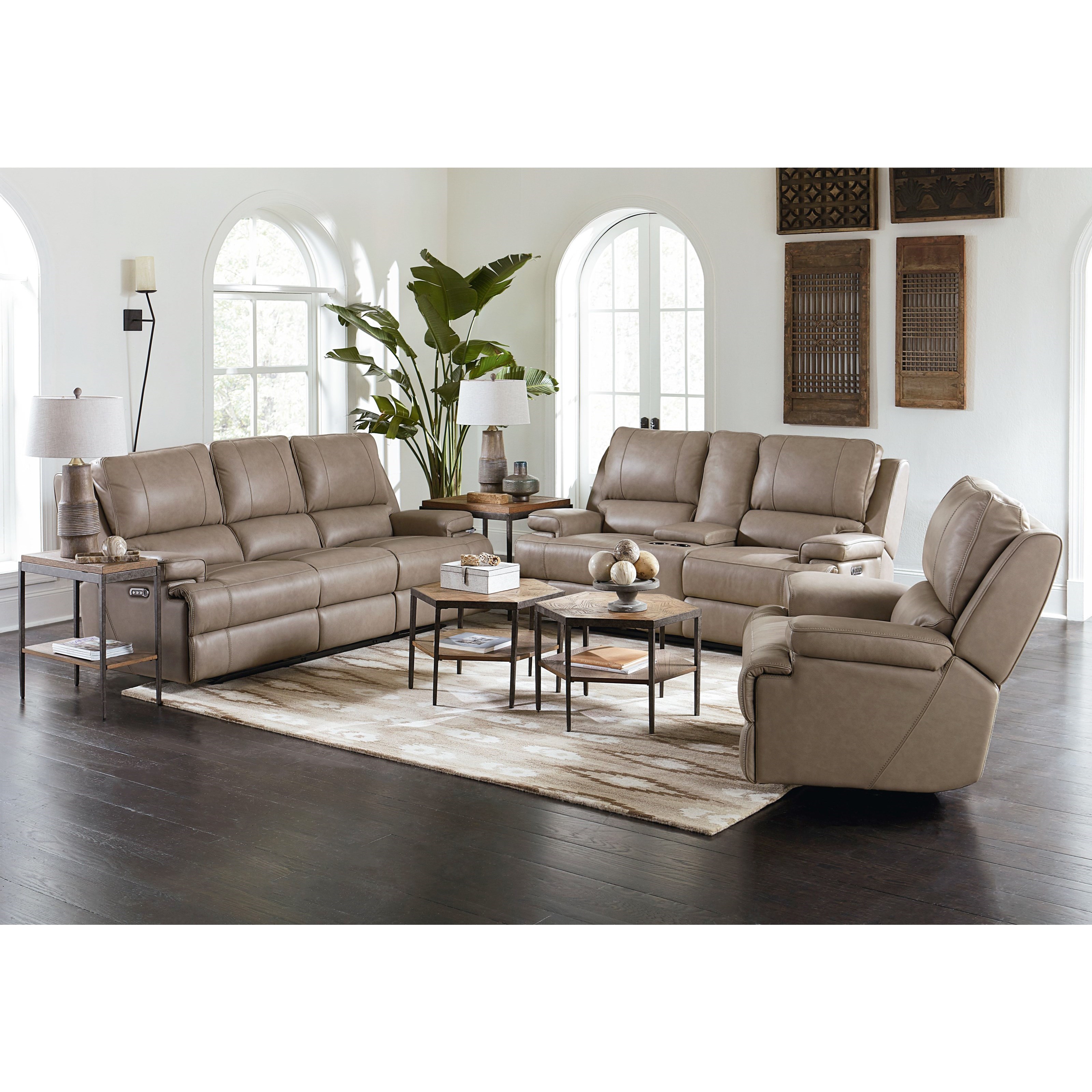 Bassett leather reclining sofa top